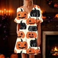 thumbnail image 2 of Stamzod Womens Sleep Shirts V-Neck Ruffled Halloween Nightgown Loose Casual Short Sleeve House Dresses for Women with Pockets XXL, 2 of 5