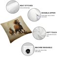 thumbnail image 4 of COMIO Animlas Pillow Cover Horses and Kids Run in Fields Farm Farmhouse Decorative Throw Pillow Cover Square Cushion Case for Home Sofa Couch Decoration 2pc, 4 of 6