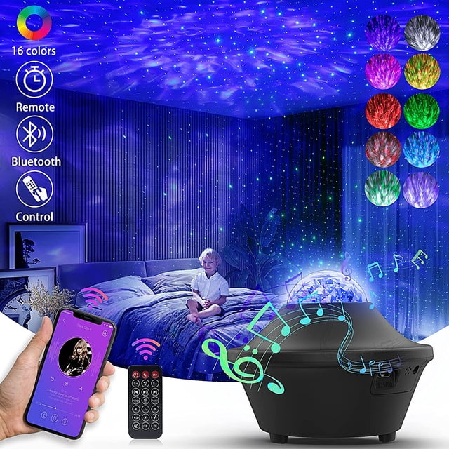 Galaxy Projector Star Light Projector for Bedroom Galaxy 360 Pro Projector Bluetooth Speaker with Remote Control Ocean Wave Projector Star Night Light Projector for Kids Adults Gift