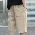thumbnail image 7 of NAISIBABY Boys Cargo Shorts, Fashion Elastic Waist Baggy Fit Kids Summer Shorts Khaki 14T, 7 of 7
