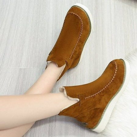 

Winter Snow Insulated Ski Solid Color Plus Size Boots For Women Classic Fleece Warm Insulated Ski Boots Fur Lined Warm Insulated Ski Solid Color Plus Size Boots