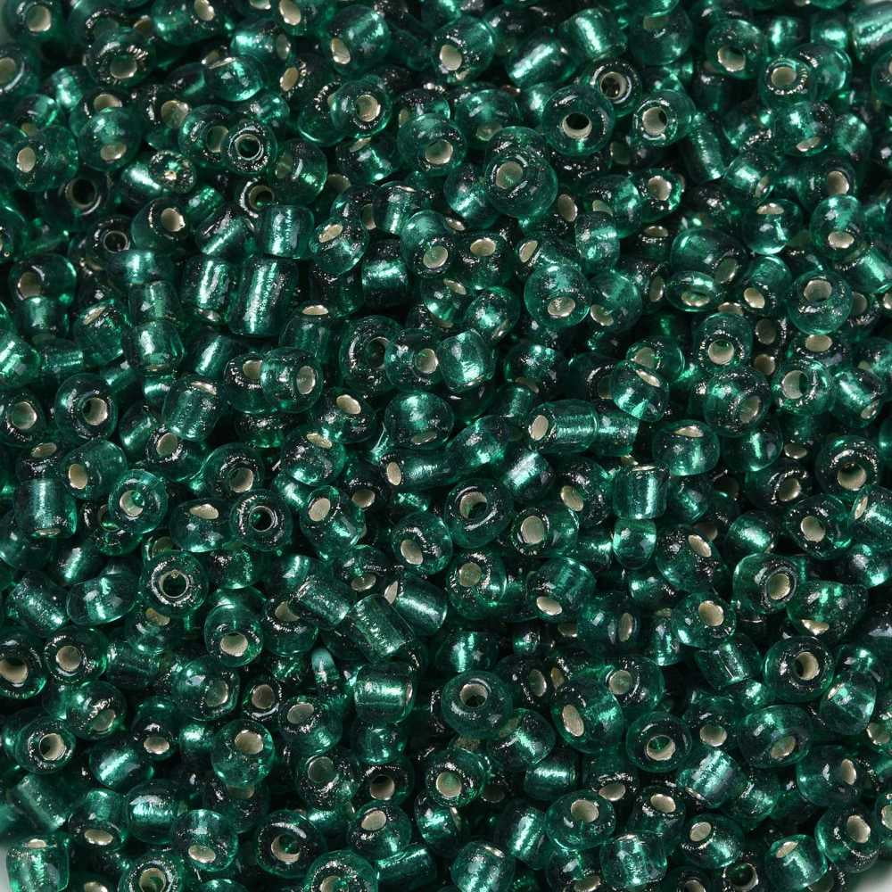 8/0 Glass Seed Beads Silver Lined Round Hole Round Medium Aquamarine 3mm Hole: 1mm about 10000 beads/pound