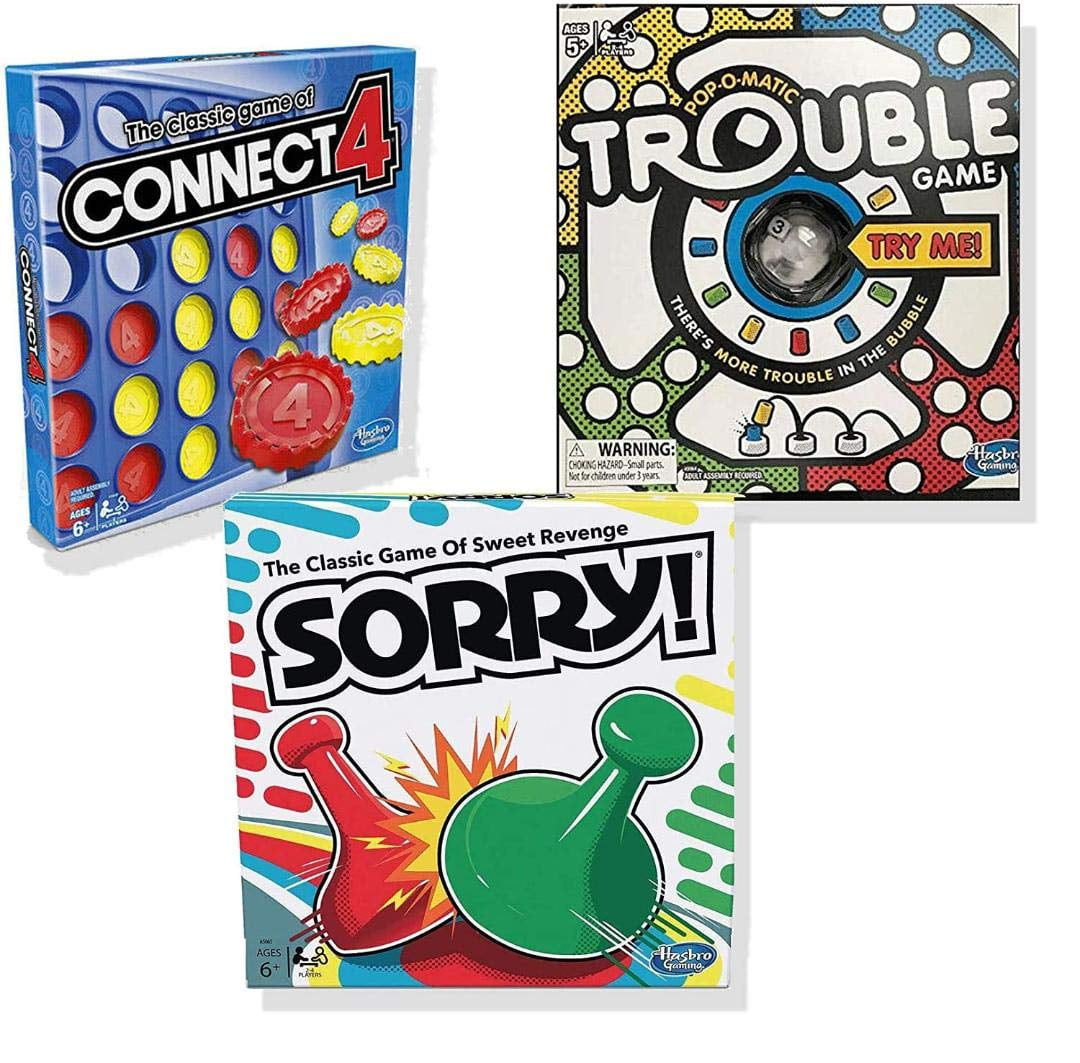 【中古】Battleship/Connect 4/Sorry/Trouble / Game Hasbro Classic Family Games 3-Pack Bundle - Battleship, Connect 4