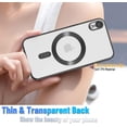 thumbnail image 2 of Magnetic for iPhone XR Case,Electroplated Clear Slim iPhone XR Phone Case with Camera Protection,Shockproof iPhone XR Case Compatible with MagSafe, Black Edge, 2 of 7