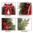 thumbnail image 2 of Christmas Wreath 12 Inch Green Artificial Front Door Wreath with Pinecones Berries Balls Red Bow LED Light Decorations for Fireplace Outdoor Indoor Party Wall Home Decor Xmas Wreath Ornament, 2 of 7