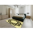 thumbnail image 4 of Ahgly Company Indoor Round Patterned Mustard Yellow Area Rugs, 8' Round, 4 of 6