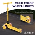thumbnail image 5 of Hurtle Mini Kickboard Scooter for Kids  Height Adjustable 25-28 Inches, 3-Wheel Toddler Micro Scooter with LED Light-up Wheels, Lightweight Riding Toy, Non-Slip, Indoor/Outdoor Fun, Ages 2-5 Green, 5 of 7