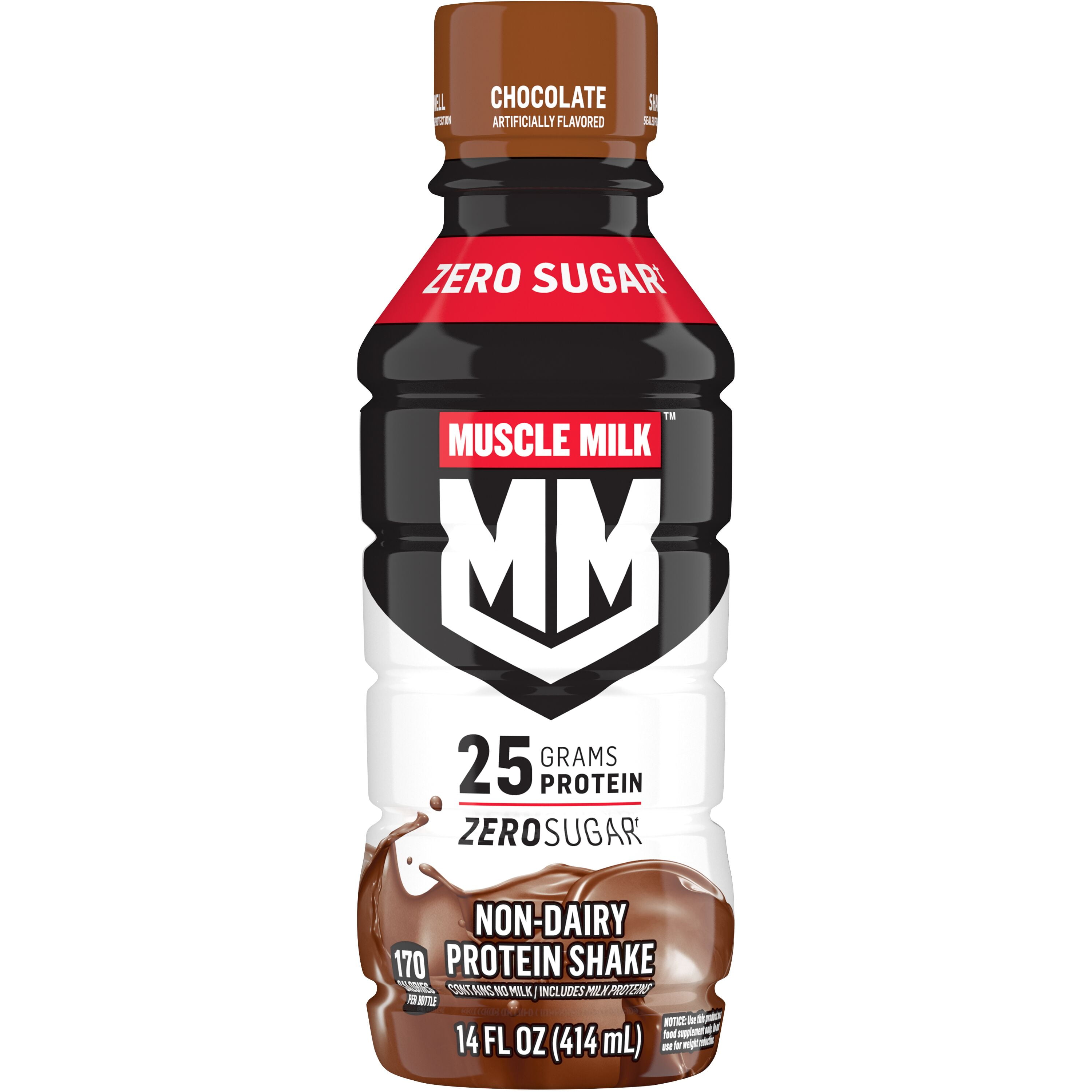 Muscle Milk Genuine Protein Shake, Chocolate, 14 fl oz Bottle, 25g Protein