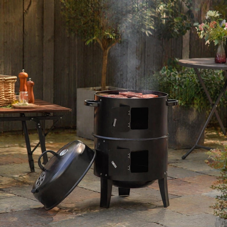 Outsunny 3-in-1 Charcoal Smoker Grill and Fire Pit photo 7