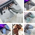 thumbnail image 4 of Ruanlalo Gloves,1 Pair USB Electric Gloves Double-sided Quick Heating Flip Half Finger Stretchy Cold Resistant Safe Autumn Winter Women Men Heated Writing Mittens for Indoor Outdoor, 4 of 6