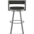 thumbnail image 3 of Amisco Browser 26 In. Swivel Counter Stool - Charcoal Grey Polyester / Metallic Grey Metal, 3 of 10
