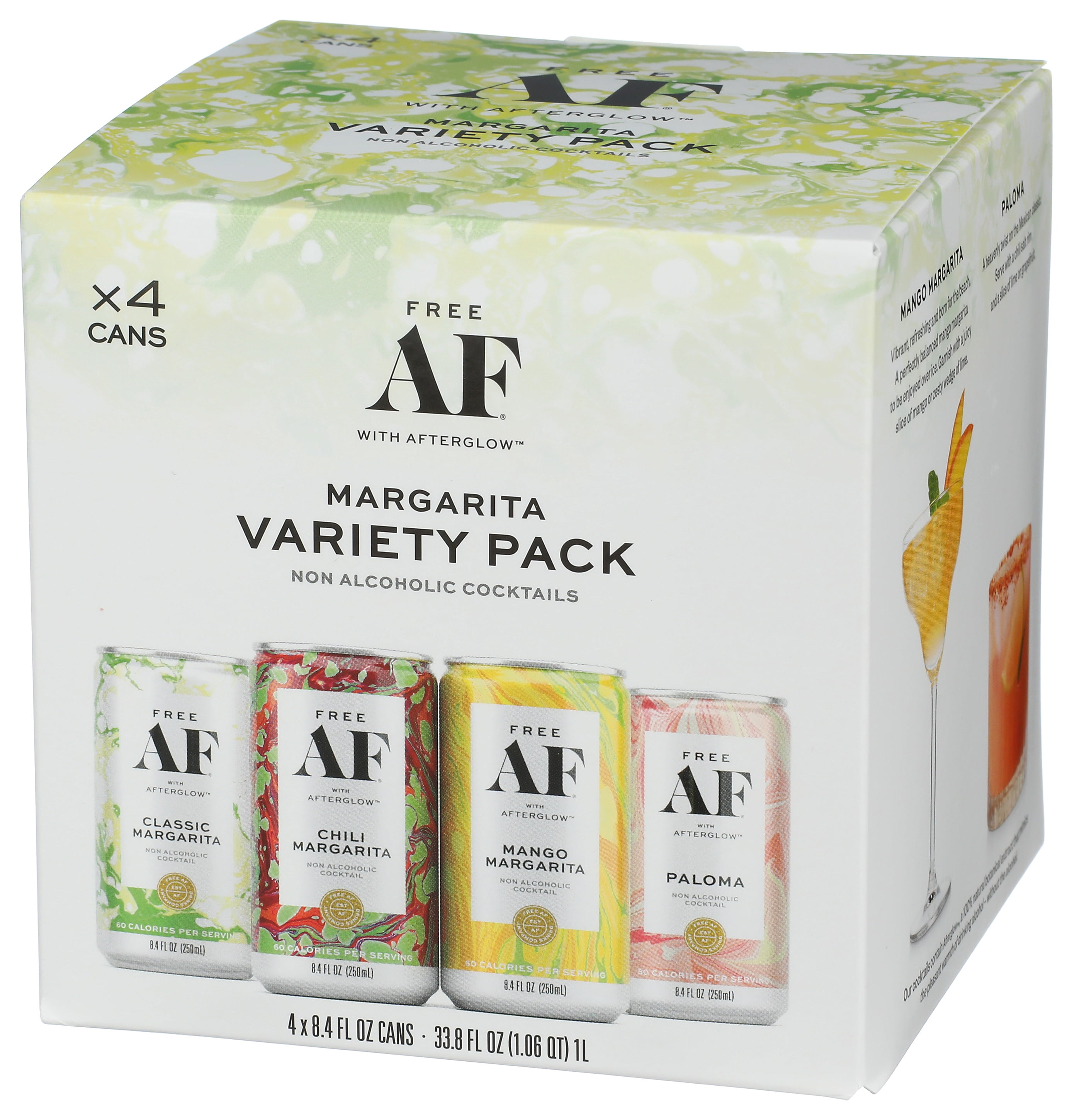 Free AF, Low Calorie, Margarita Variety, Recyclable Cans, 4 pack