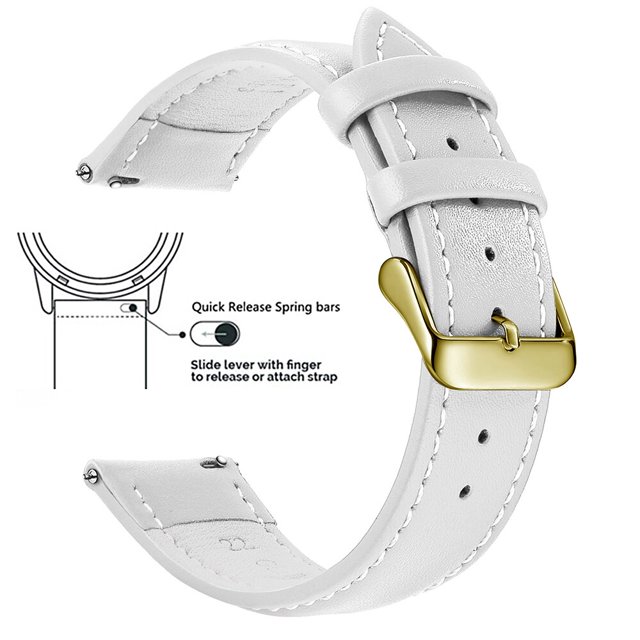 Correa de reloj de cuero genuino de grano superior, correas de reloj de liberación rápida de 18mm/20mm/22mm, se adapta a Samsung Galaxy Watch, Garmin Huawei Watch