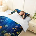 thumbnail image 3 of jejeloiu Watercolor Underwater World Twin Comforter Sets,Tropical Fish Coral Bedding Set For Boys,Blue Multicolor,2pcs,1 Comforter and 1 Pillowcase, 3 of 7