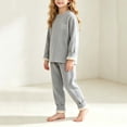 thumbnail image 7 of LvhaoGJOB Little Kids Boys Sweatshirt and Pants Outfit Set, Gray - sherpa fleece cuffs, cream sherpa lining, 7 of 7