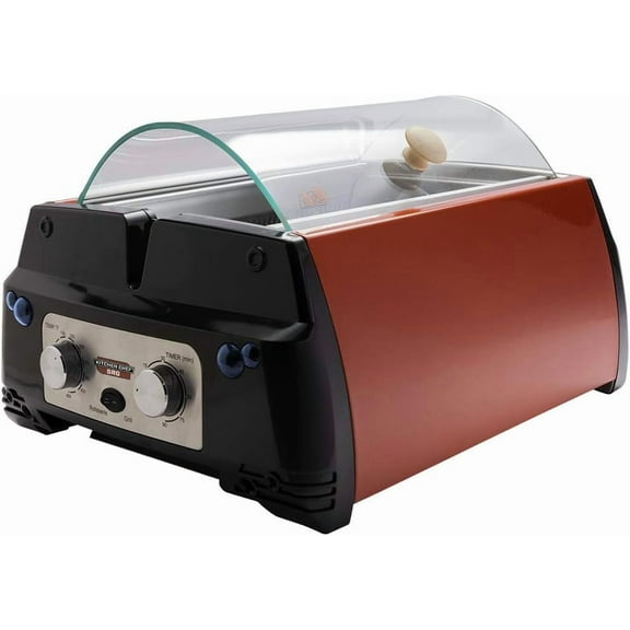 Kitchen Chef Indoor Smokeless Rotisserie Grill Red