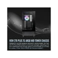 thumbnail image 4 of View 270 Plus TG ARGB Black Mid Tower E-ATX Case; 3x120mm ARGB Fans Included; Support Up to 360mm Radiator; Front & Side Dual Tempered Glass Panel; CA-1Y7-00M1WN-01; 3 Year Warranty, 4 of 7