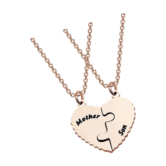Collar para padres e hijos, regalo para el día /día de la madre, joyería elegante de hija/hijo, 2 unidades/juego de collar de corazón Madre hijo