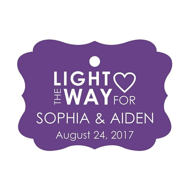 100 PCS Light The Way For Personalized Name Hang Tags Customized Wedding Favor Gift Paper Tags
