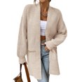thumbnail image 2 of CharmCyan Women's Loose Casual Long Sleeve Knitted Pocket Sweater Jacket Beige L, 2 of 2