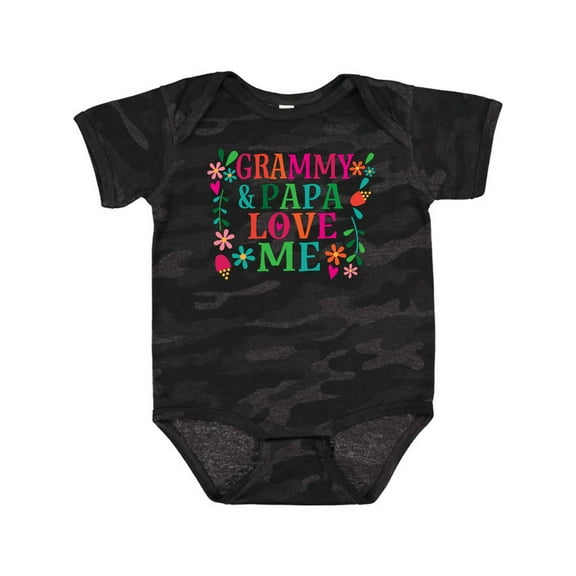 Inktastic Grammy and Papa Love Me Girls Baby Bodysuit