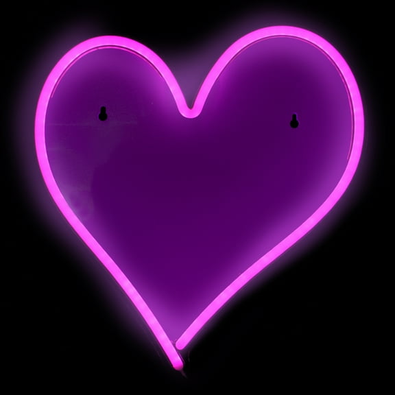 13.5" Neon Style LED Lighted Valentine's Day Heart Window Silhouette Sign