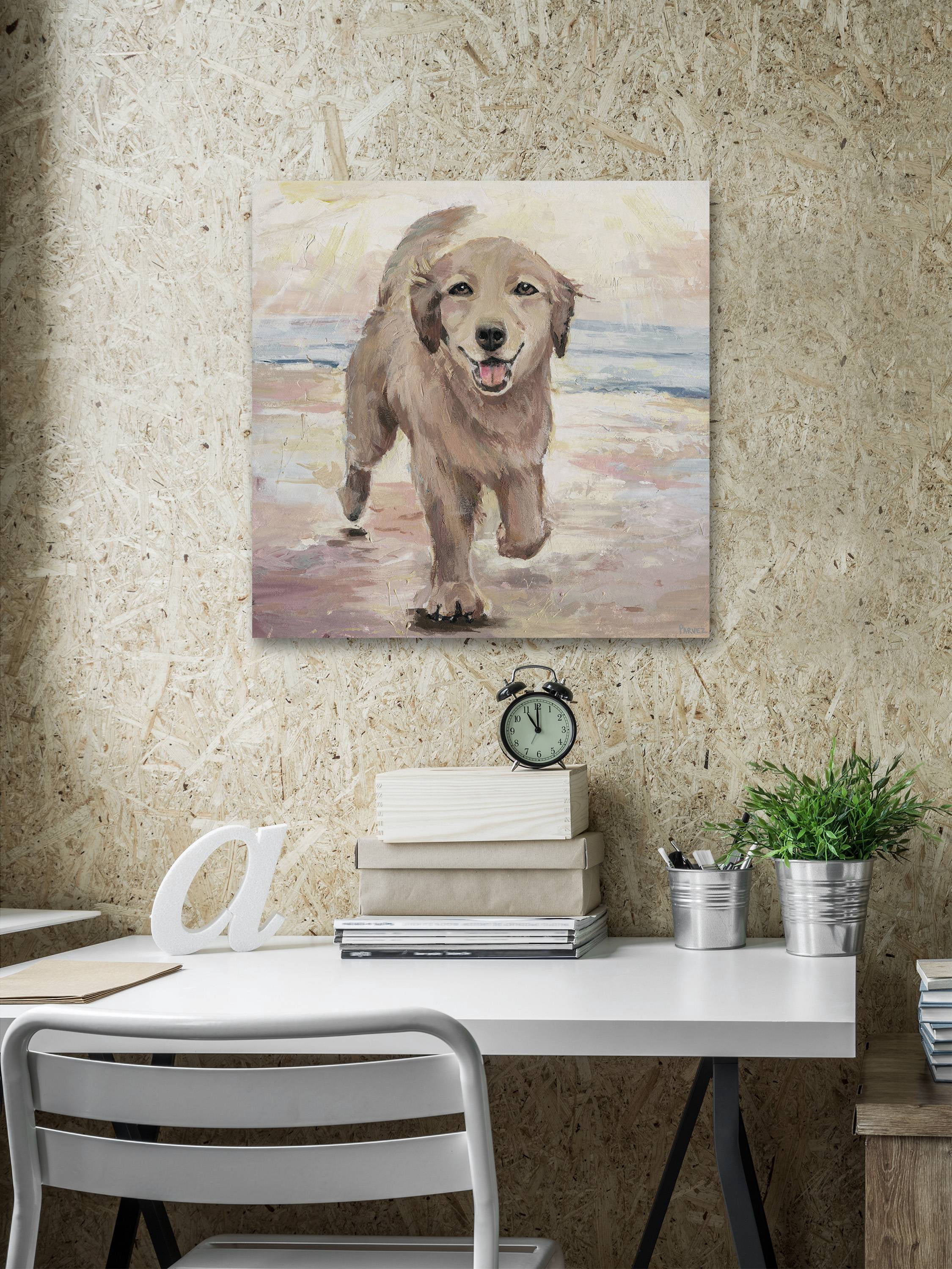 Parvez Taj Merry Puppy Canvas Wall Art