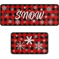 thumbnail image 2 of Christmas Red Lattice Kitchen Rug Set 2 Piece, Cushioned Anti-Fatigue Kitchen Floor Mats Waterproof Easy to Clean, Comfort Standing Kitchen Mat Set with Non-Slip Latex, 2 of 2