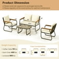 thumbnail image 3 of Costway Ensemble de Mobilier de Patio 4 Pcs avec Table Basse en Verre Trempé Chaises en Rotin PE Osier, 3 of 10