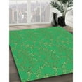 thumbnail image 3 of Ahgly Company Machine Washable Indoor Square Transitional Neon Green Area Rugs, 3' Square, 3 of 7