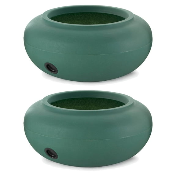 The HC Companies 21 Inch Garden Hose Pot, Green (2 Pack)