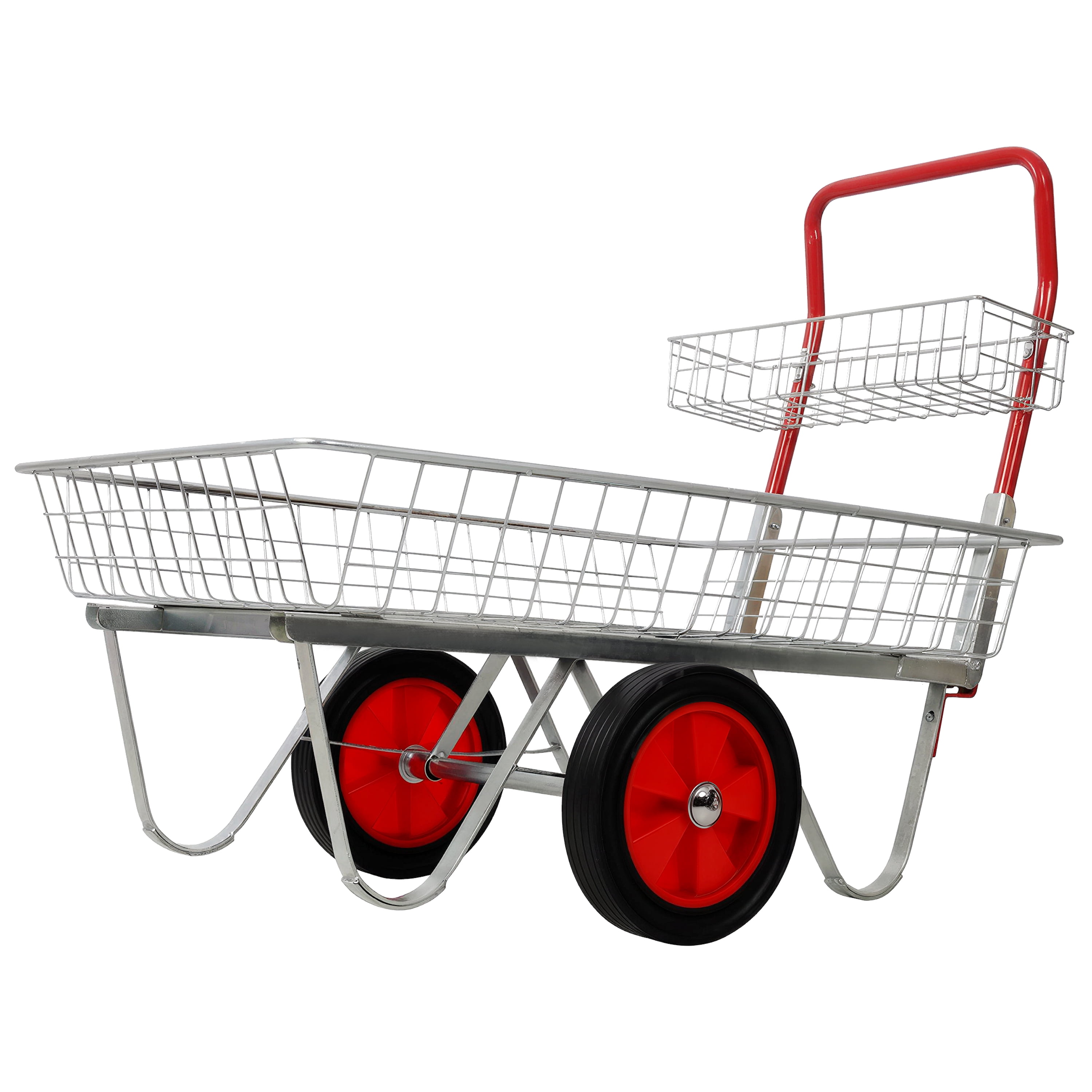 Heavy‑Duty Garden Centre Utility Trolley with 11" Solid Rubber Wheels, 330lbs Capacity Rolling Storage Cart for Outdoor Patio Yard Lawn Plants Soil Gardening Tools