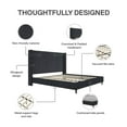 thumbnail image 5 of DHP Eveline Upholstered Platform Bed Frame with High Wingback Headboard, King, Textured Dark Blue Canvas, 5 of 20
