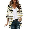 thumbnail image 2 of Tejiojio Cardigan 3/4 Sleeve Sweaters for Women Lightweight Petite Long Sleeve Printing Casual Tops Blouse with Pocket Cardigan, 2 of 6