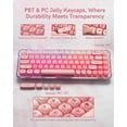 thumbnail image 3 of MHSIOAP-132 Keys PBT Keycaps, Jelly Keycaps Cute Custom Creamy Key caps MOA Profile for 61/68/84/87/98/100 Cherry Gateron MX Mechanical Keyboards, Pink, 3 of 4