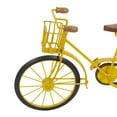 thumbnail image 4 of 19" x 10" Yellow Metal Bike Sculpture with Wood Accents, by DecMode, 4 of 9