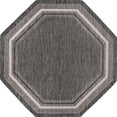 thumbnail image 1 of Unique Loom Outdoor Border Solid Tonal Rug 8' x 8' Octagon Black/Gray, 1 of 1