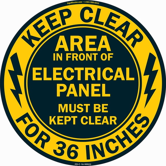 Keep Clear For 36 Inches Non-Slip Floor Marker | 12 Pack of 16" Circle Vinyl Decal | Protect Your Business, Work Place & Customers |  Made in The USA