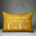 thumbnail image 2 of Creative Products All you need is love and the lake script yellow 14x20 Indoor / Outdoor Pillow, 2 of 2