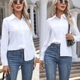 thumbnail image 6 of KDDYLITQ Button Down Shirt for Women Long Sleeve Dress Shirts Fitted Work Blouse, Stain- for Business Casual Wear White 5XL, 6 of 6