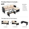 thumbnail image 5 of Waroom 3 Pieces Patio Conversation Sets Outdoor Wicker Furniture with Coffee Table,Khaki, Powder Coated Steel, 5 of 6
