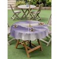 thumbnail image 4 of Outdoor Tablecloth with Umbrella Hole for Patio/Picnic/Party/Camping, Mountain Peak Waterproof Table Cloth Round Cover Washable, Purple Beige Mist Zen Modern Nature Fantasy (Dia 60"), 4 of 9