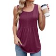 thumbnail image 1 of Top sin mangas de cuello redondo y corte holgado para mujer: camiseta sin mangas informal de verano, color liso, material de poliéster, tallas S-XXL, perfecto para combinar con otras prendas., 1 of 5