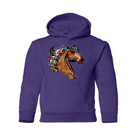 Portrait Of A Horse Hoodie Juniors -SPIdeals Designs,  x-Large