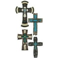 thumbnail image 6 of Urbalabs Western Wall Cross Christian Teal Stone Cross Gold Flower Floral Cowboy Religious 12" Wall Hanging Cross Country Wall Decor Room Decoration for Office Church Home Faith Love, 6 of 7