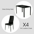 thumbnail image 5 of Gymax 5 Piece Table Chair Kitchen Dining Set Furniture Glass Metal, 5 of 8
