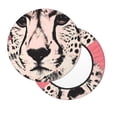 thumbnail image 2 of Balery Pink Cheetah Art Round Bar Stool Seat Covers Velvet Fabric Adjustable Protects from Scratches and Stains for 14-17 Inch Chair-14 inch, 2 of 7