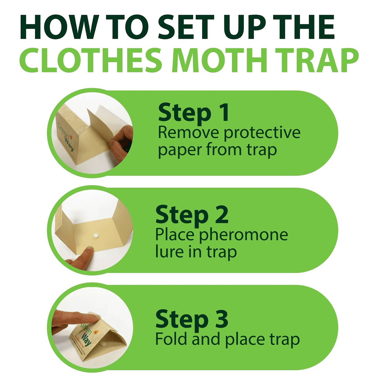 Clothes Moth Trap - 1 Pack (2 Traps & 2 Lures) by GreenWay