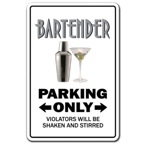 Bartender Novelty Aluminum Sign | Indoor/Outdoor | Funny Home Décor for Garages, Living Rooms, Bedroom, Offices | SignMission Bar Cocktail Beer Lounge Drinking Gag Gift Sign Wall Plaque