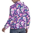 thumbnail image 6 of Pofeuu Skull rainbow mushroom colorful Print Mens Casual Hooded Collar Drawstring Hoodies Pullover Sweatshirts Casual Long Sleeve Shirts-Large, 6 of 7